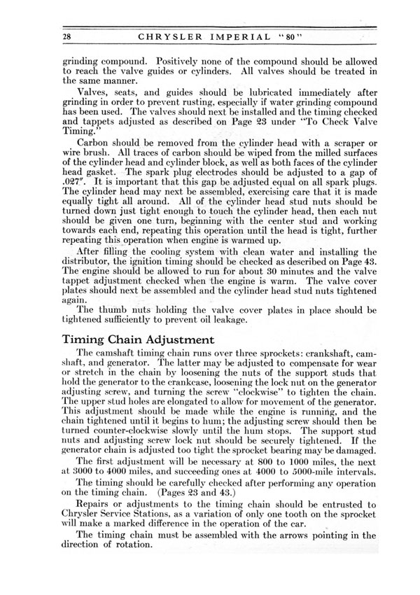 1926 Chrysler Imperial 80 Operators Manual Page 52